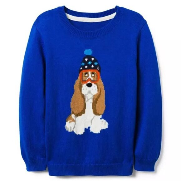Cozy Blue Janie and Jack SKI DOG CREWNECK SWEATER - Picture 1 of 4
